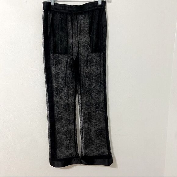 Victoria's Secret M Pants Black Lace Mesh Lightweight Layering Fairycore Grunge - Picture 2 of 10